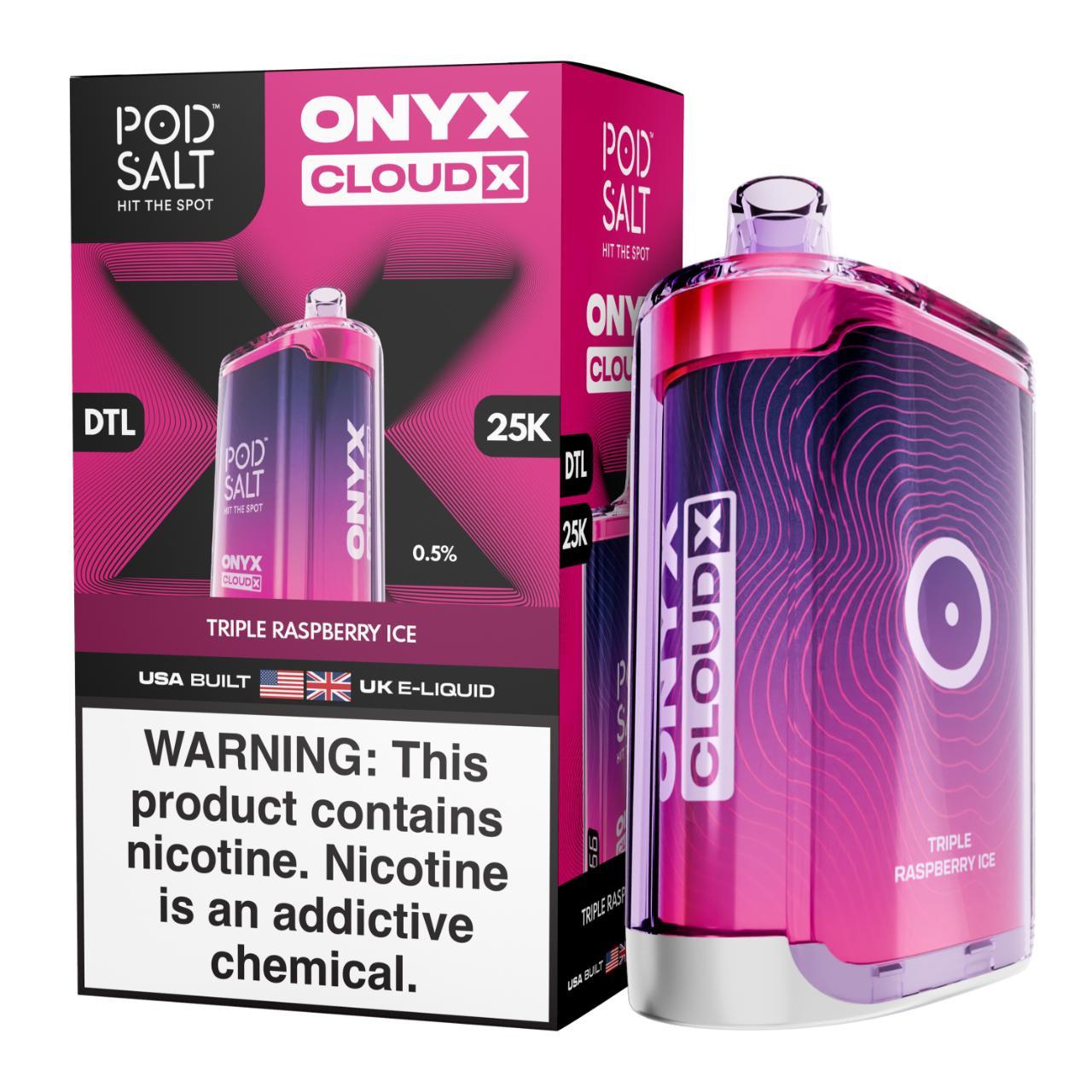 POD SALT ONYX CLOUDX 25K PUFFS DISPOSABLE (TEXAS COMPLIANT)